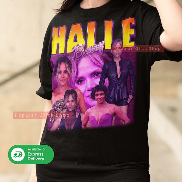 Halle Berry Vintage Unisex Shirt, Vintage Halle Berry TShirt Gift For Him and Her, Halle Berry SweatShirt Gift - Express Shipping Available