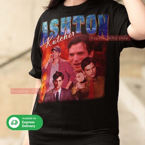 Ashton Kutcher Vintage Unisex Shirt - Vintage Ashton Kutcher Shirt Geschenk für Sie & Ihn, Ashton Kutcher Sweatshirt - Express Versand verfügbar