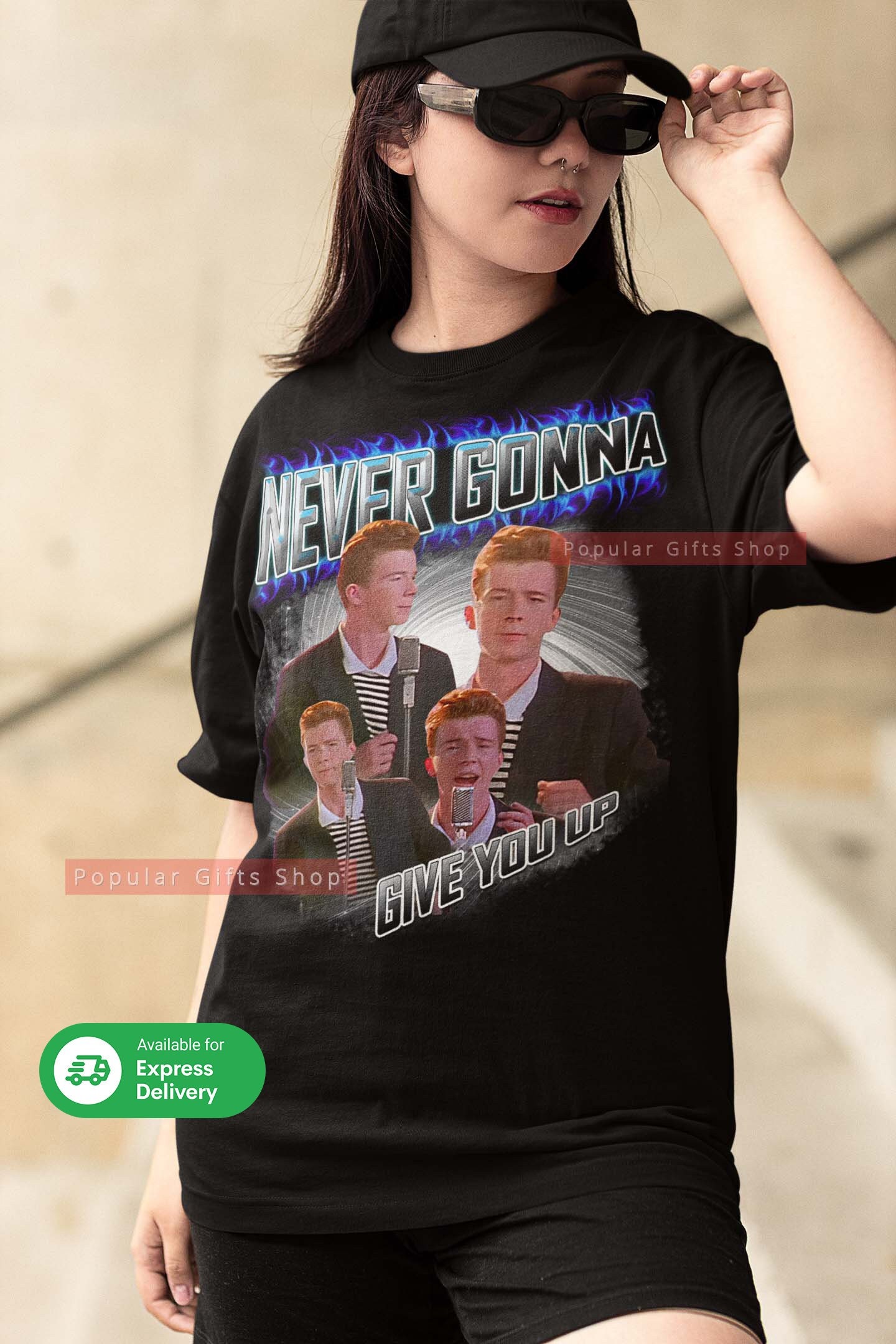 Never Gonna Give You Up Rickroll - Rick Astley Essential T-Shirt by  Samstown4077