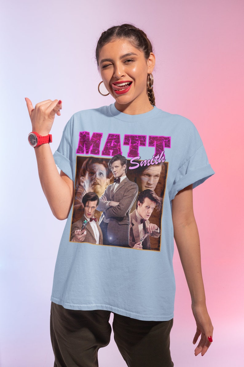 Koszulka unisex w stylu vintage Matt Smith, koszulka vintage Matt Smith na prezent dla niego i dla niej, najlepszy Matt Smith — dostępna ekspresowa wysyłka zdjęcie 6