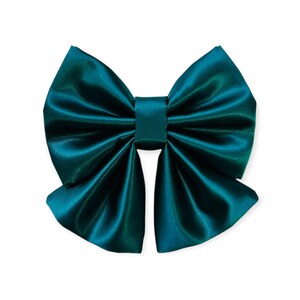 Blauwgroen satijnen hondenstrikje, zeemansstrik voor speciale gelegenheid, hondengetuige, hondenbruiloft, hondverjaardag, luxe hondenaccessoire, feest
