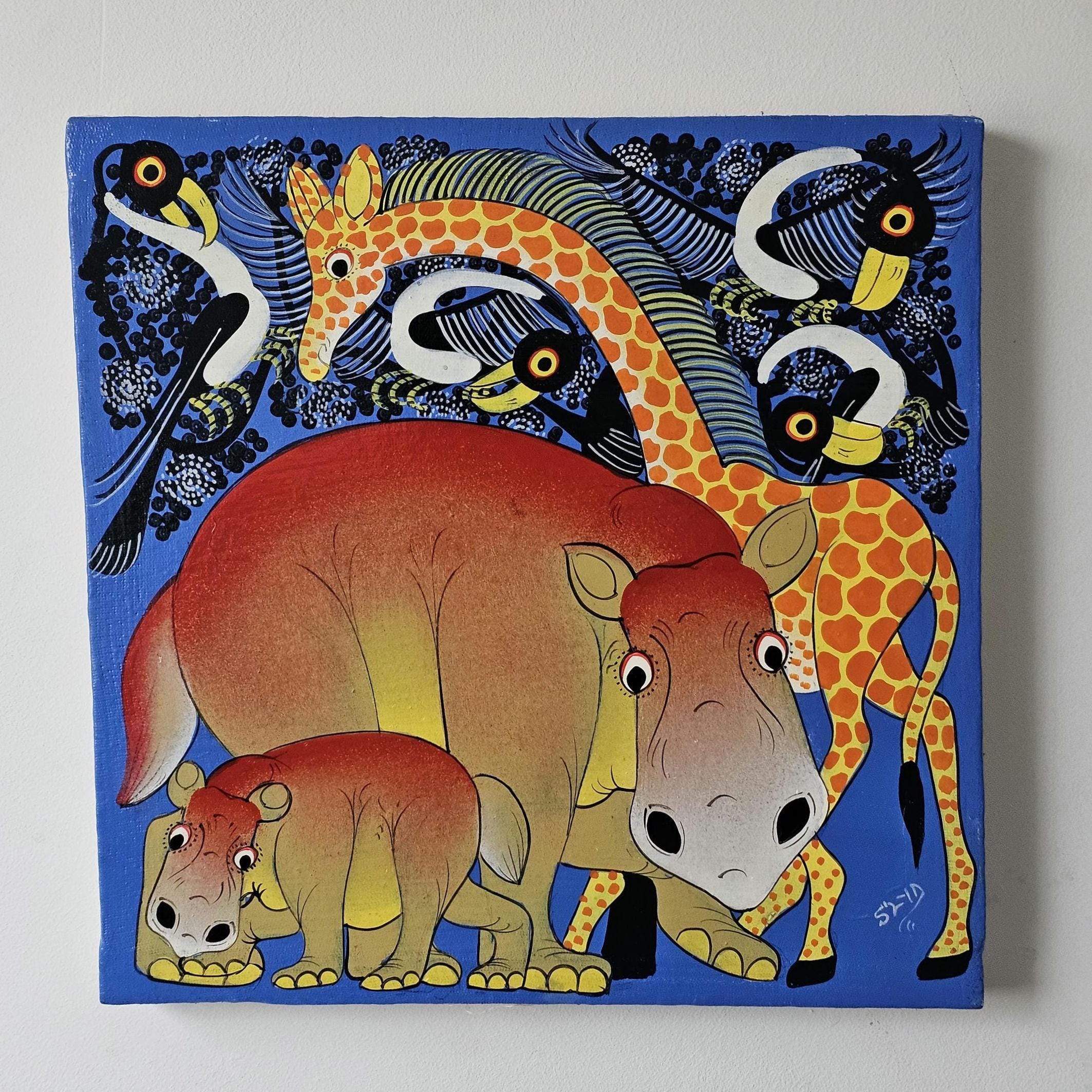 TINGA TINGA ピーター・マーティン　タンザニア Tinga Tinga Artwork - Etsy