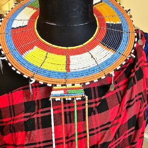 Handcrafted Maasai Collar: Unique Tribal Jewellery beaded necklace