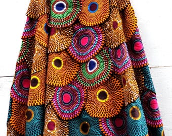 African Patchwork Petal Skirt – Tailor-made Ankara Boho Fashion