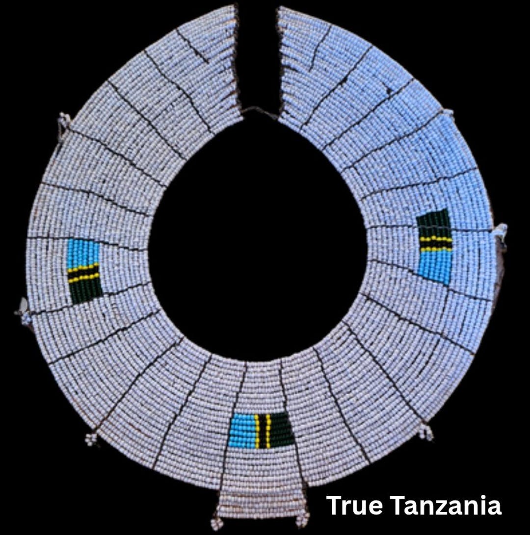 ダブルカラーのマサイ族の儀式用ネックレス - Etsy 日本