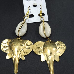 Collection of African Brass and Cowrie Earrings – Handcrafted IArtisan made l Boho