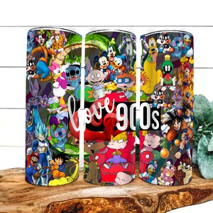 90s Baby cute Tumbler Design | Sublimation Designs Downloads - 20 oz skinny tumbler template sublimation image Design - carton tumbler wrap