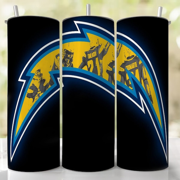 Los Angeles Chargers 20 oz tumbler wrap American Football 20oz Skinny Tumbler Sublimation Designs,Football Tumbler Wrap PNG Digital Download