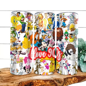 90s Cartoon Tumbler Design, 20oz Skinny Tumbler Wrap, Sublimation Designs Tumbler Png, Retro Tumbler Wrap, Instant Digital Downloads