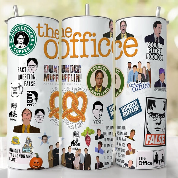 The Office Straight Skinny Tumbler wrap 20 oz Sublimation Wrap | PNG Digital File | INSTANT DOWNLOAD Png, The Office Design Wrap