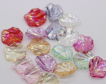 10pcs Transparent Acrylic AB Colourful Flower Petal|DIY supplies|DIY Accessories|Jewelry Making|Pendants|Jewellery Supply Store|Decoden diy