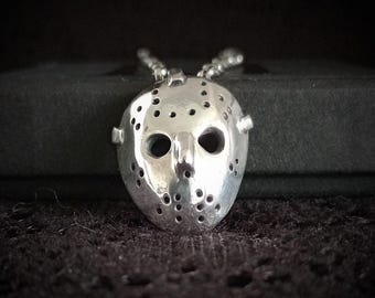 ビッグ１３日の金曜日　1点物ジェイソンマスク型ペンダントSilver925 ジェイソン・ボーヒーズ ホッケーマスク ネックレス：13日の金曜日
