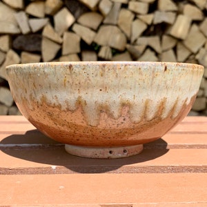 Wood Fired Ceramic Bowl: 20 oz Glazed Pottery