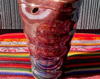 Handmade Ceramic Travel Cup with Straw - 12 ounce Pottery Tumbler