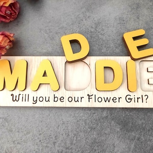 Thank You For Being Our Flower Girl, Flower Girl Name Puzzle, Flower Girl Proposal, Flower Gir gifts, Will You Be My Flower Gifts