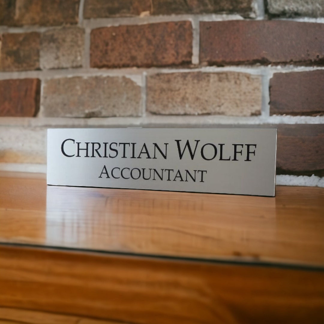 Custom Engraved Office Door Sign: 10" X 2.5" Acrylic GOLD or SILVER ...
