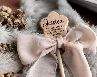 Baguette magique personnalisée pour demoiselle d'honneur : baguette de fée en bois souvenir