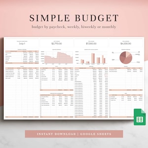 Budget Spreadsheet 2.0 for Google Sheets, Budget Template, Budget Planner, Paycheck Budget, Monthly Budget, Weekly Budget, Finance Tracker