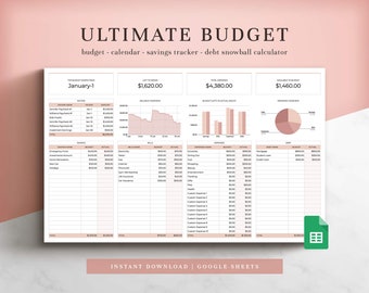 Ultimate Budget Spreadsheet 3.0 for Google Sheets, Budget Planner, Budget Template, Budget by Paycheck, Monthly Budget, Expense Tracker