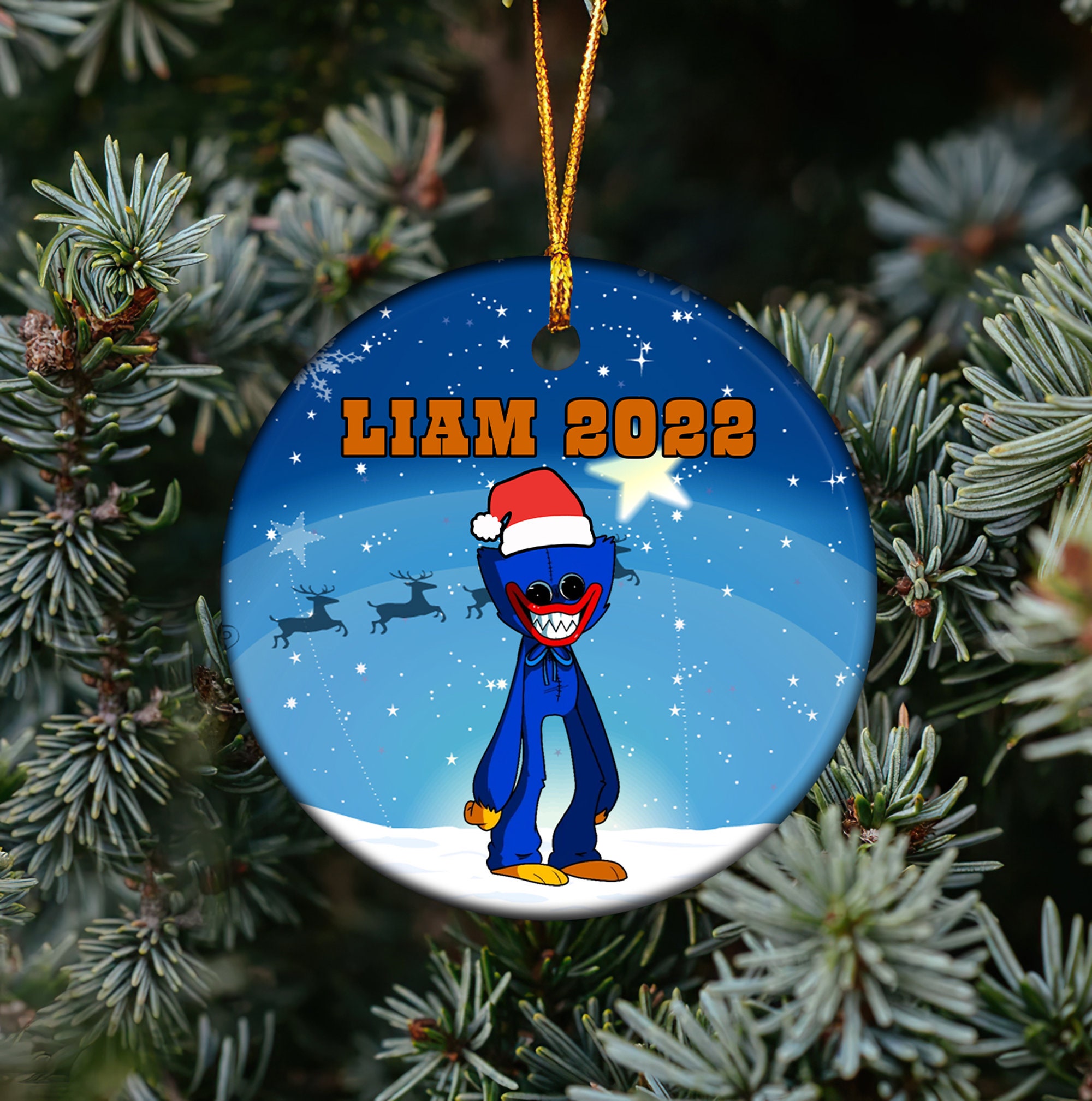 Discover Personalized Huggy Wuggy Christmas Ornament, Poppy Playtime 2022 Ornament