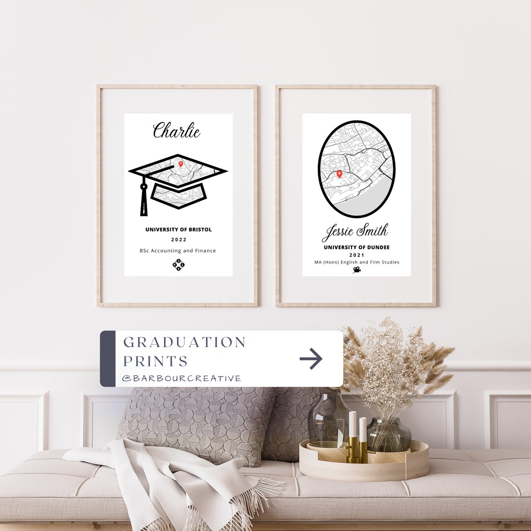 Personalized Graduation Map Print: University Gift - Etsy UK