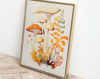 Vintage Mushroom Print, Botanical Fungi Art (Pobranie cyfrowe)