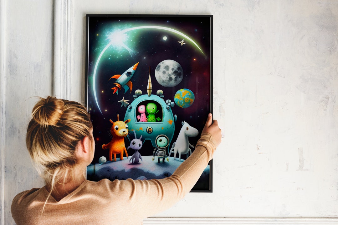 Alien Adventure - Art Print for Kids, Space Themed Decor, Printable ...