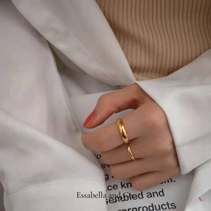 Edith 14k Titanium Gold Rings 2mm 4mm • Simple Wedding Band • Gold-filled Titanium • Minimalist Delicate Stacking Ring • Waterproof