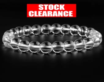8mm Smooth Round Phenakite Quartz Crystal Bracelet