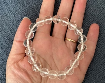 Faceted Phenakite Crystal Bracelet, Healing Stone, 8mm