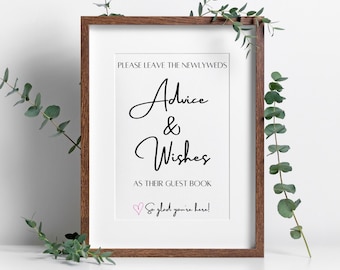 アドバイスと願い 結婚式のゲストブックの代替品、幸運を祈るサイン