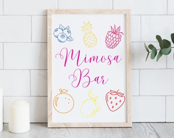 MIMOSA BAR Brunch sign / Bridal shower / Baby shower