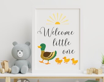 ベビーダックシャワーサイン | Welcome Little One プリント（デジタルダウンロード）