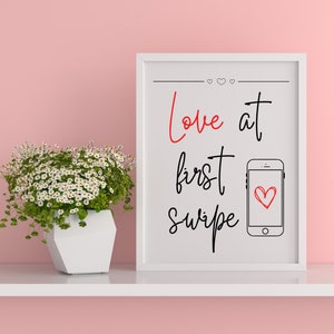 LOVE at FIRST SWIPE Engagement party sign, Couples shower sign, Engagement party decorations, Wedding shower sign