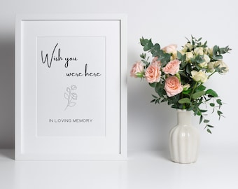 WISH you WERE HERE printable sign / Memory table / In Loving Memory