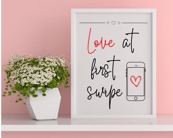 一目惚れパーティーサイン、カップル向けシャワーデコレーション（デジタルダウンロード）