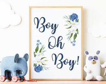 Boy Oh Boy ベビーシャワー ウェルカムサイン (PNG、8x10)