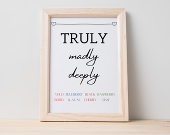 TRULY MADLY DEEPLY セルツァー サイン / ウェディング バー サイン