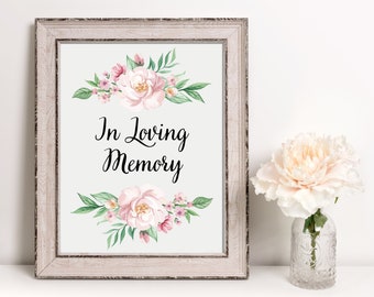 MEMORY TABLE In Loving Memory Printable sign