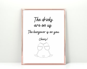 ドリンクは当店でご提供 ウェディングバーの看板