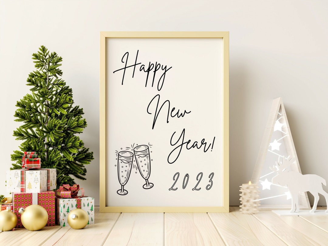 HAPPY NEW Year Printable Sign 2023, NYE Decorations - Etsy