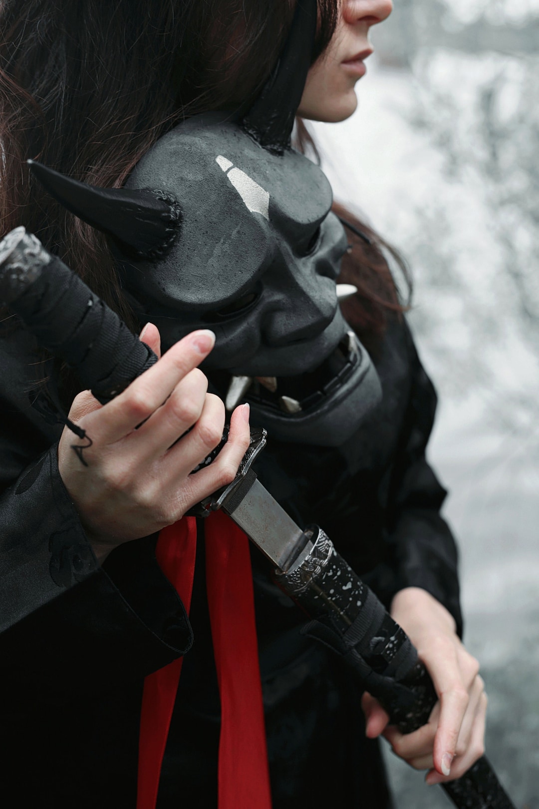 Japanese Traditional Hannya Mask, Samurai Mask Wearable, Demon Mask