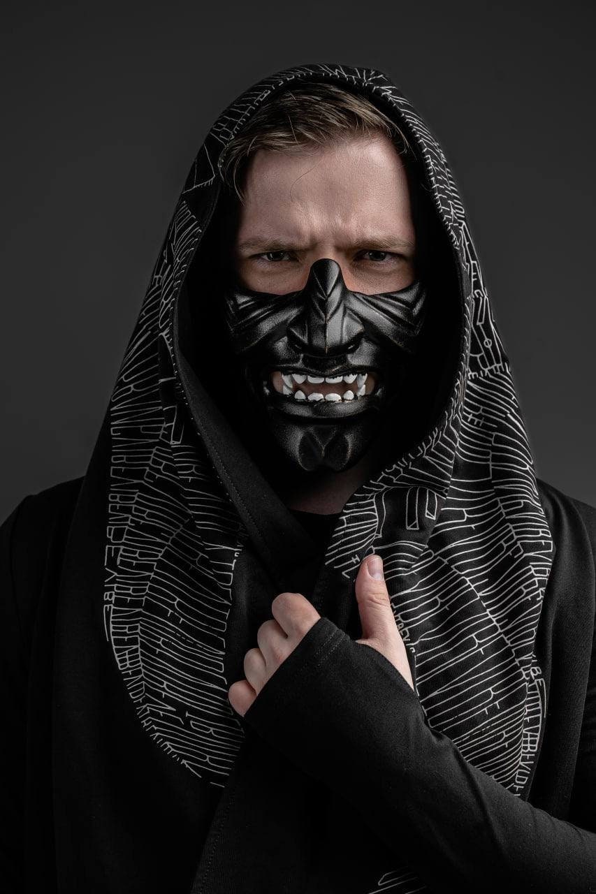 【着用可能】手作り半頬　甲冑　等身大　面頬　鎧兜　武具　mempo mask 面頬】甲冑 鎧兜 【面具】鬼 マスク お面 仮面 武士 武将 侍