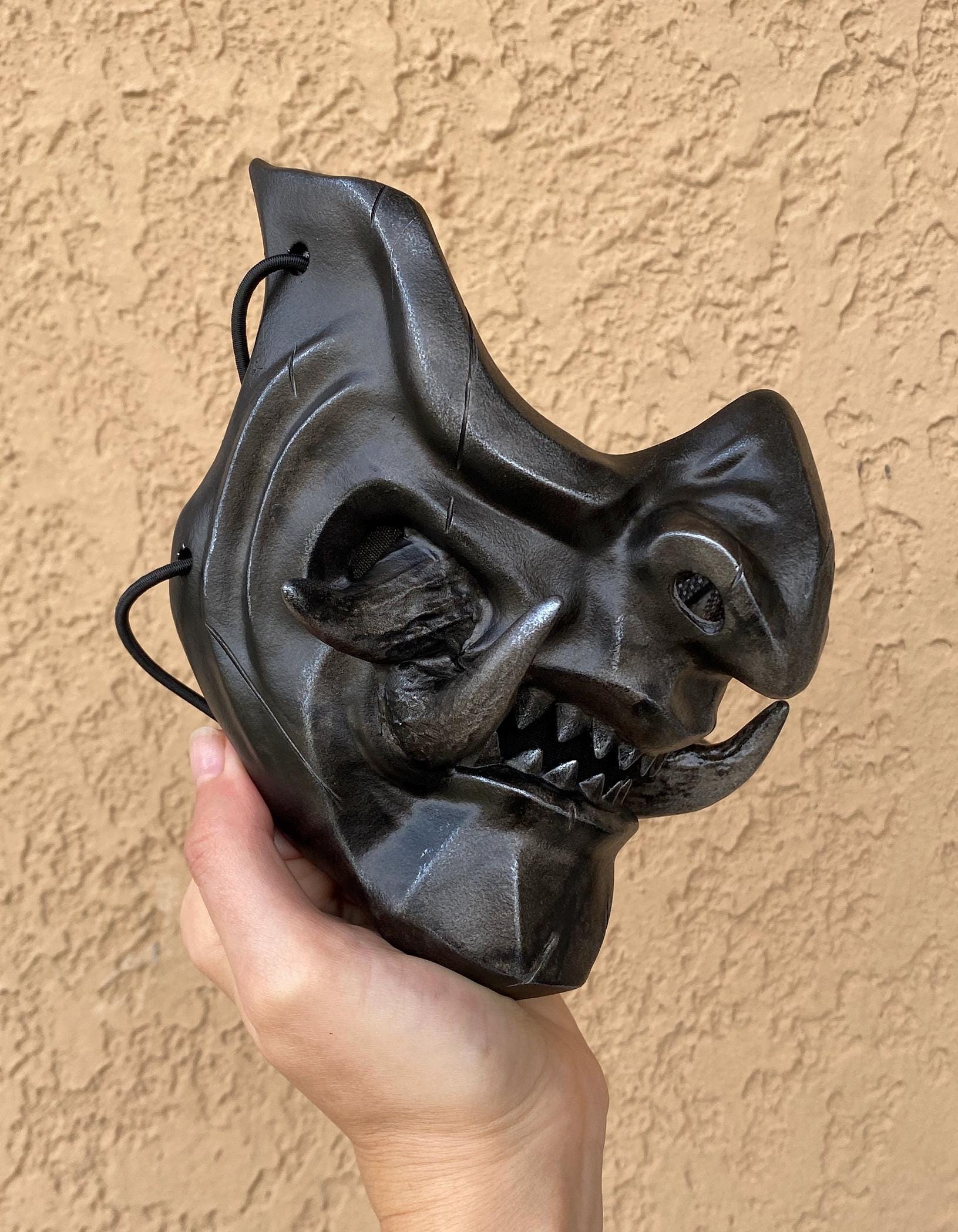 Samurai Mask Wearable, Japanese Oni Mask Cosplay Steelish