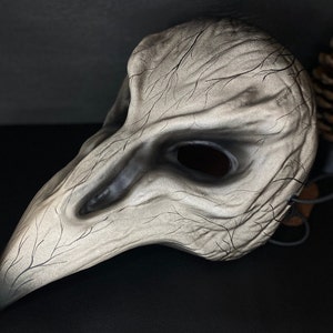 Crow mask: Japanese Karasu Tengu mask Wearable - Venetian Carnival Mask, Raven mask, Bird Beak mask White and Black