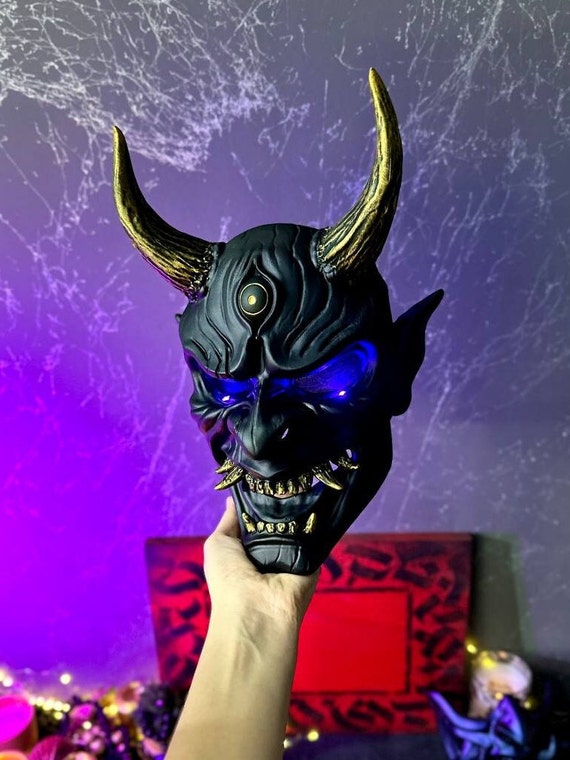 Mezza maschera modulare personalizzabile Cyberpunk Hannya 