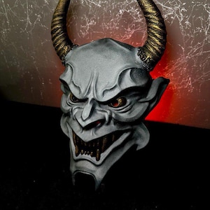 Oni Mask: Japanese Demon Gargoyle mask for Samurai Cosplay, noh mask, samurai mask