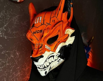 サイバーパンクマスク：ブラックウルフ着用可能なキツネフォックス