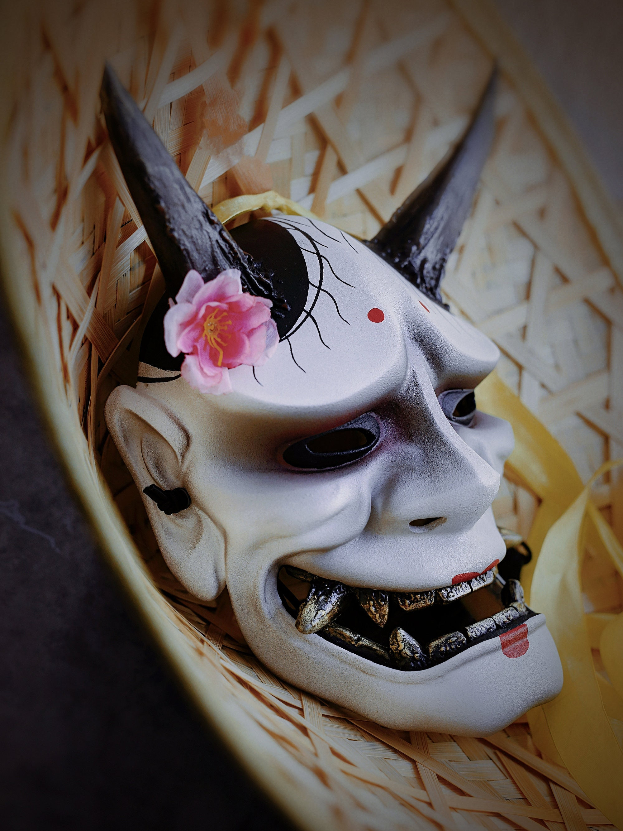 Japanese Hannya White Mask – Japanese Oni Masks