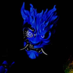 Cyberpunk mask Samurai with LED lights for Cosplay and Halloween, Cyberpunk 2077 Oni mask, Cyberpunk Helmet, Japanese Samurai Demon Mask